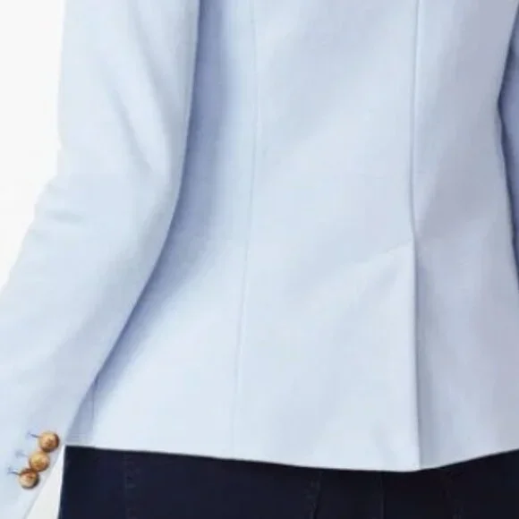 Talbots Petite Aberdeen Knit Piqué Blazer – Size 8P – Light Blue - Picture 10 of 11